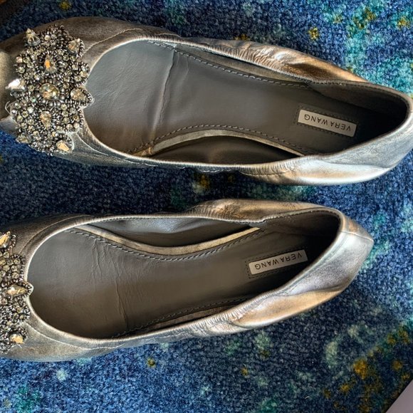 Vera Wang Lanelle Silver Jewel Comfortable Flats - Picture 6 of 8